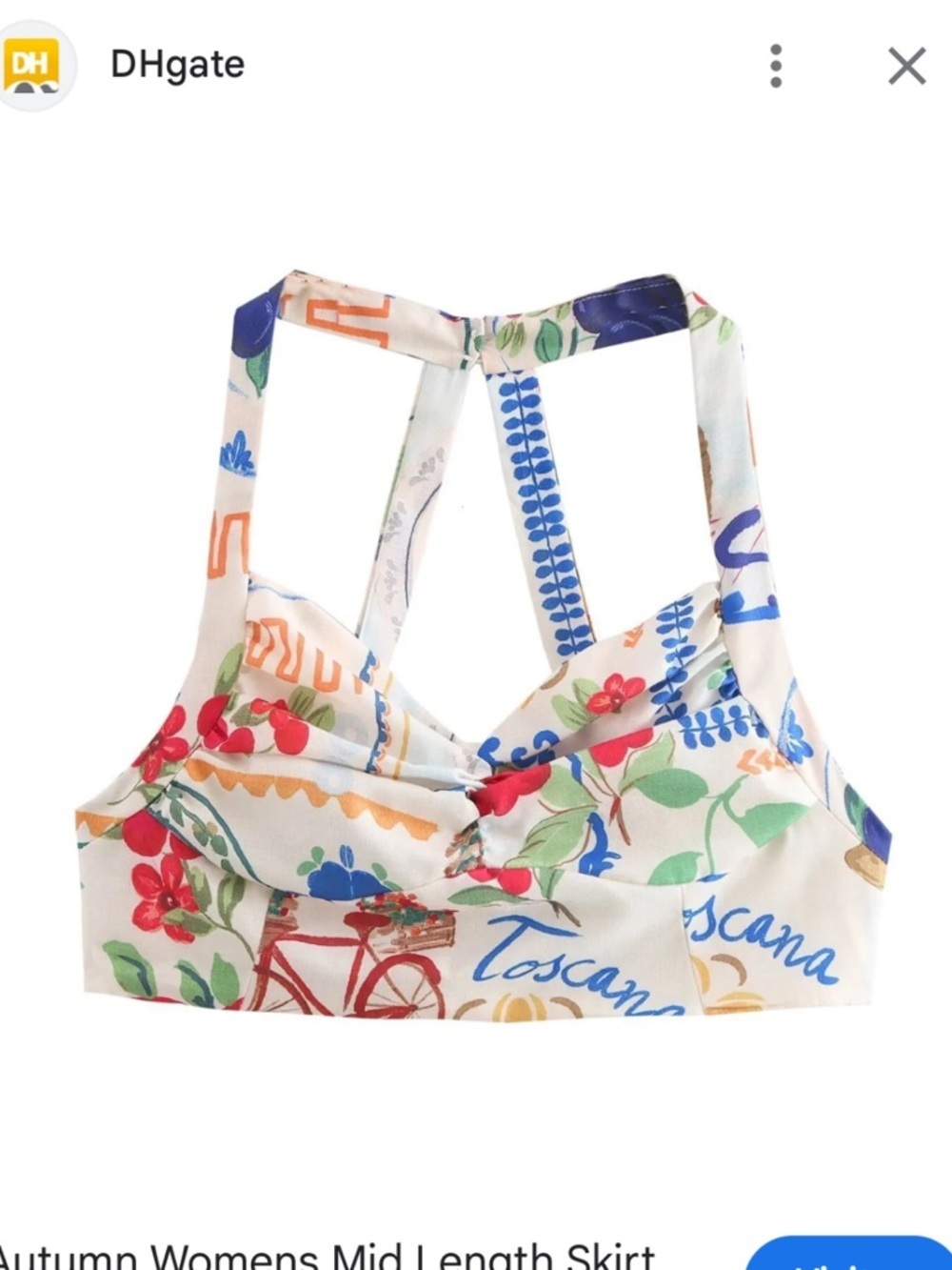 Live 4 Truth XS Tropical Print Crop Tank Top - Multi